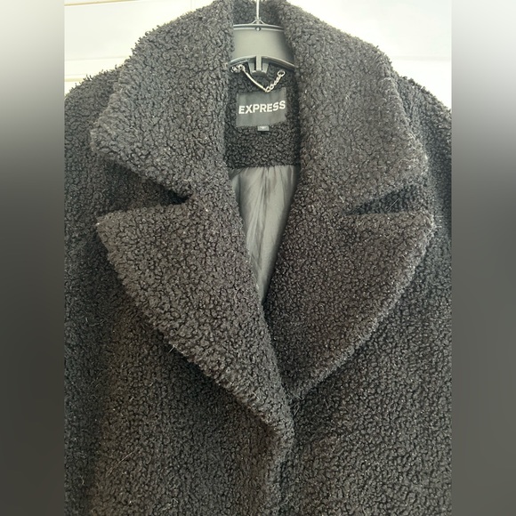 Express black teddy bear fall jacket - size small - Picture 5 of 8